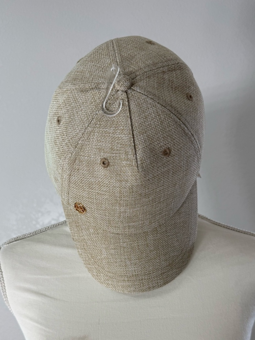 MICHAEL Michael Kors Beige Linen-Texture Baseball Cap